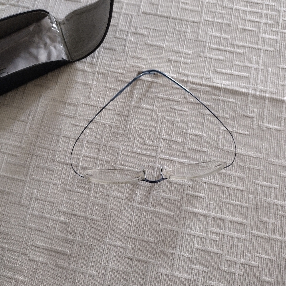 Silhouette 7700 40 6054 Titanium Blue Rimless Eyeglasses Frames + Case